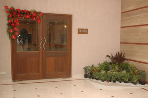 The entrance to the Ruby Hall